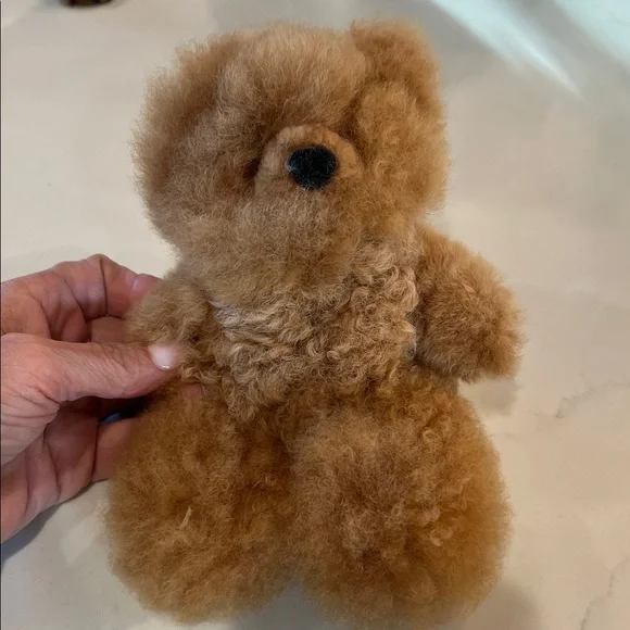 100% alpaca fur 7”  Teddy Bear Plush. Choose color - Picture 2 of 3